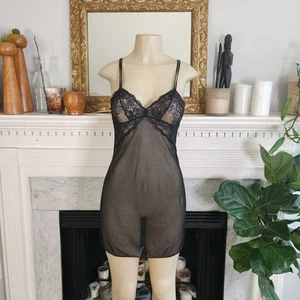 Black Wacoal Sheer Lace Chemise Stretch Sexy Lingerie Lounge Sleepwear Sz Small - Picture 1 of 7