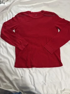 Armani Exchange Medium Waffle Thermal Long Sleeve Pullover Casual Shirt Red HRJ - Picture 1 of 6