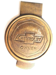 CLIP DE DINERO DE LATÓN CHEVROLT OWNER - Imagen 1 de 2