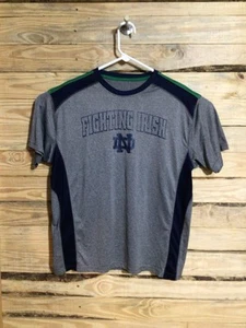 Notre Dame Fighting Irish Pro Edge Men’s Large Gray Blue NCAA T-Shirt - Picture 1 of 5