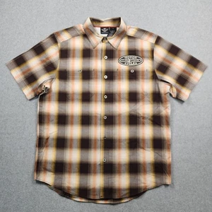 Harley Davidson Hemd Herren Large schwarz kariert Patch belüftet Logo Motorrad Biker - Bild 1 von 10