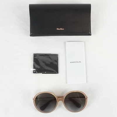 Gafas de sol Max Mara ovaladas de borde completo beige brillante/marrón degradado para mujer (MM0111-K) Foto 1 de 4