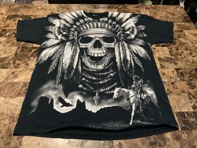 T-shirt uomo vintage FOTL teschio natura cavallo tribale stampa indiana XL? - Immagine 1 di 4