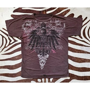 Royal Underground T-Shirt Red Graphic Crest Eagle Text USA Sz XL Distressed - Picture 1 of 4