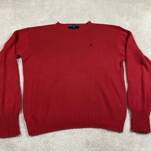 Vintage Polo Sport Ralph Lauren Pullover Herren L rot Rundhals Pony Logo 90s Preppy - Bild 1 von 7