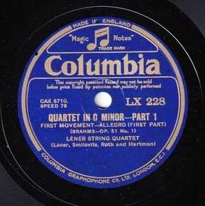 Lener SQ. Brahms (Quartet op. 51.1). Col LX 228-31 (4). NM(-) - Picture 1 of 1