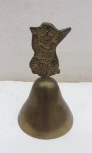 Messing Tischglocke Handglocke Glocke mit Figur Brass Bell 6 x 10 cm - Bild 1 von 6
