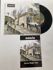 Oasis Some Might Say 7” Vinyl CRE 204 Original DAMONT + PROMO postcard rare - Picture 1 of 2