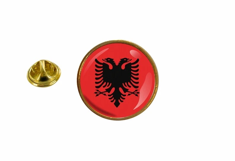 MARKENLOS pin flaggen pins anstecker Anstecknadel rund fahne albanien