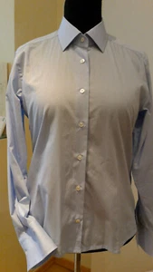 hochwertige Damen-Bluse aus hellblauem Baumwoll-Popeline Gr 46 - Bild 1 von 2
