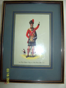 Reloj Uiniforme Británico Dibujo de Guerras Napoleónicas Royal Highland Pie Negro 1810 - Imagen 1 de 3