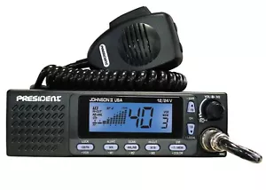 President Electronics Johnson II USA 12/24V 40 Channel AM CB Radio w/3 Color LCD - Picture 1 of 4