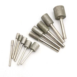 Cylinder φ4-20mm Diamond Grinding Heads Mounted Points Grinding Bit 3/6mm Shank - Picture 1 of 4