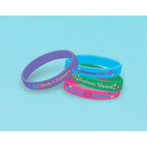 Pulseras Dora La Exploradora Pulseras de Goma 4ct Niñas Favor de Cumpleaños - Imagen 1 de 1