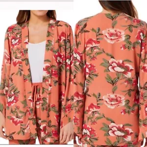 Fever Women's Floral Bell Sleeve Open Front Kimono Cardigan size XL - Picture 1 of 10