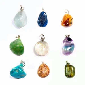 hochwertige Trommelstein Anhänger Kristall Edelstein Heilstein Gemstone Pendants - Bild 1 von 19
