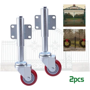 2 Pack 5" Heavy Duty Gate Wheel Caster Support Spring Loaded Swivel Fence 220lbs - Picture 1 of 11