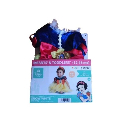 Snow White Halloween Costume Dress Headband With Bow Disney Baby Size 12-18Month - Image 1 of 2