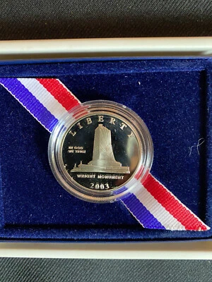 2003 First Flight Centennial Proof Clad Half Dollar US Mint Coin Box and COA - Image 1 of 4