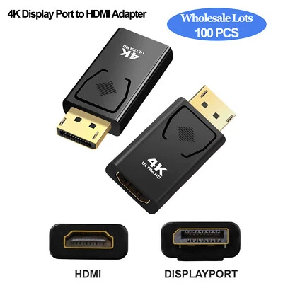 Lots 100X 4K DP Display Port to HDMI Adapter DP Male HDMI Female Adapter 4k*2k - Image 1 of 2