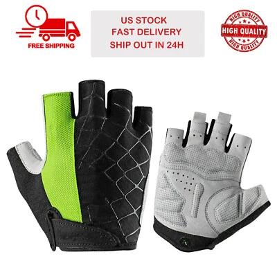 Guantes de ciclismo medio dedo a prueba de golpes almohadilla de gel MTB bicicleta de carretera bicicleta guantes cortos Foto 1 de 4