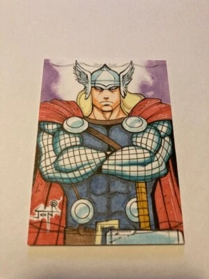 2016 Marvel Masterpieces Sketch Card Thor - Jon Racimo - Image 1 of 3