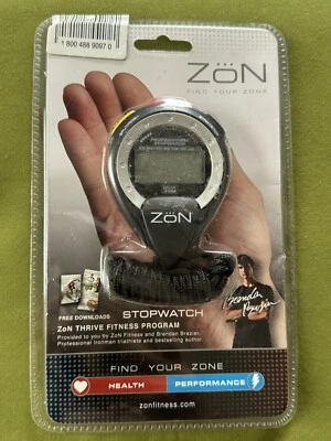 НОВЫЙ фитнес-секундомер Zön черный/серебристый Brendan Brazier новый в упаковке - Изображение 1 из 2