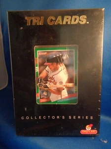 1992 TRI CARDS - DAVID JUSTICE - MLB BASEBALL 3D CARD / DADS KID - (1) PACK - Picture 1 of 6