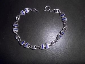 BRACCIALE ANNI '60 IN ARGENTO 925 CON SMALTI - Foto 1 di 6