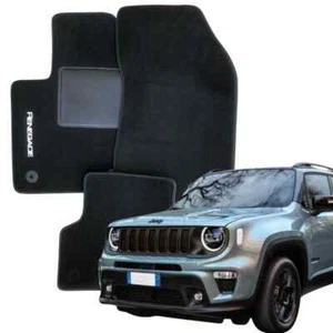 TAPPETINI TAPPETI AUTO CON LOGO COMPATIBILI CON JEEP RENEGADE IN MOQUETTE - Imagen 1 de 10