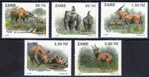 Zaire (Congo) 1993 - Fauna, Nature, Elephants, Animals - Complete Set MNH - Picture 1 of 1