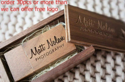 Free Personalize Wedding Party ODM LOGO walnut Wood usb memory stick flash drive - Image 1 of 3