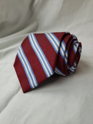 Corbata vintage Brooks Brothers Makers Merchants 59" EE. UU. roja azul blanca a rayas Foto 1 de 4