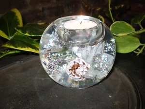 TEA-LITE VETRO CRISTALLO SMERIGLIATO OVALE NATALE TEDESCO,PORTALUCE. - Foto 1 di 1