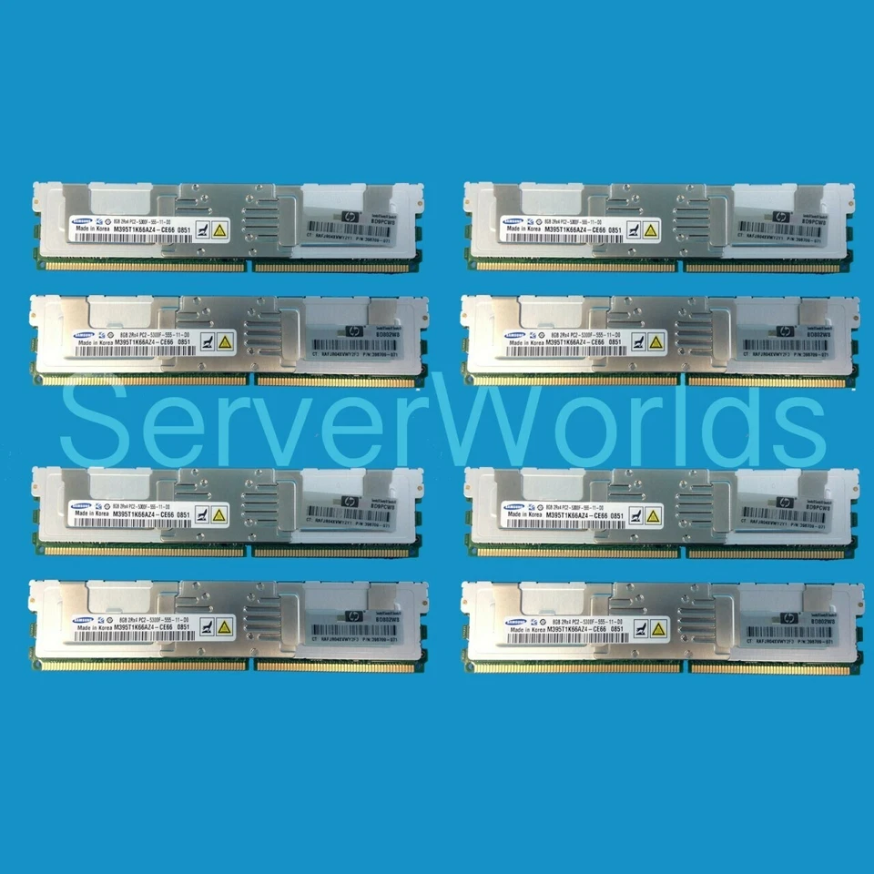 HP 495604-B21 64GB (8 x 8GB)  PC2-5300 Memory Kit 398709-071 - Image 1 of 1