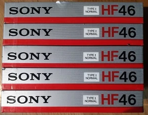 RARE 5 × Sony HF 46 Vintage Audio Cassette Tape Type 1 normal Japan NEUF Bliste - Photo 1/5