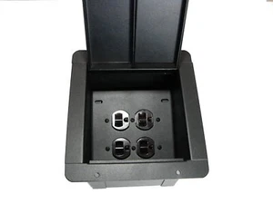 PROCRAFT FPML-2DUP-BK - Bolsillo empotrado para escenario/caja de piso cargada con 2 AC dúplex - Imagen 1 de 4