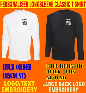 Personalisiertes klassisches Langarm-T-Shirt Uneek UC314 mit gesticktem Logo - Bild 1 von 4