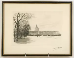 "Paris, Winter" Original Signed Etching by Martine Marson Graphics 9x11.5" Frame - Picture 1 of 9