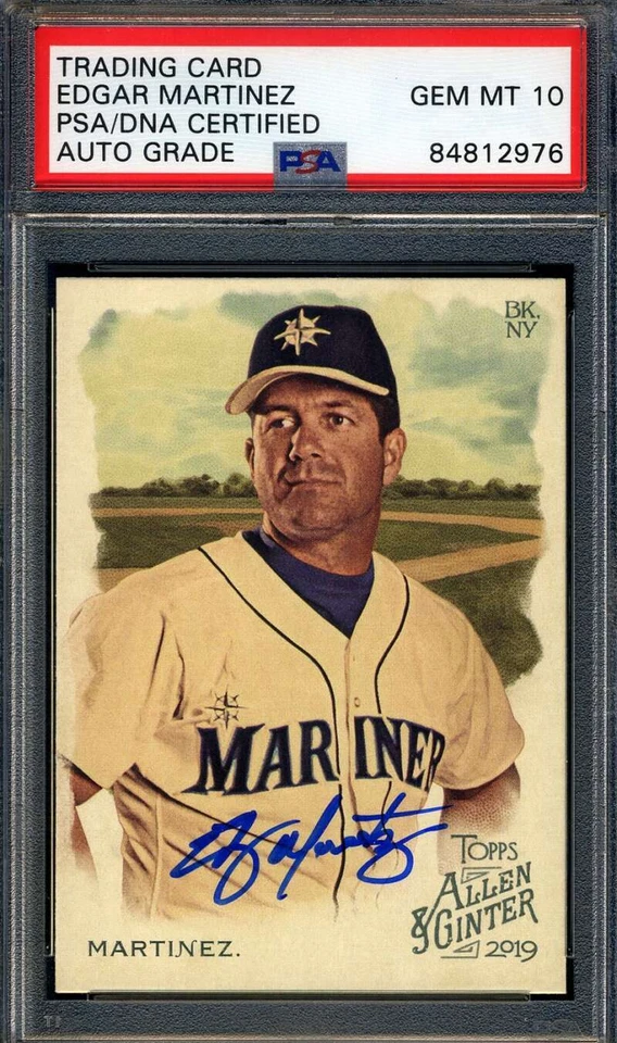 Edgar Martinez Gem Mint 10 PSA DNA Signed 2019 Topps Allen & Ginter Autograph - Image 1 of 1