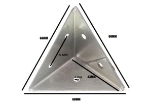 Worktop Sq. Std. Angle Bracket 25mm X 28mm 2 Holes + S/ Pack Of 20 - Picture 1 of 1