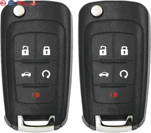 Keyless Entry Remote Flip Car Key Fob for Chevy Cruze, Camaro, Equinox Set of 2 - Picture 1 of 12