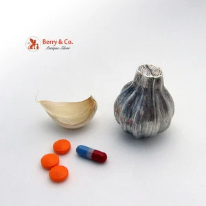 Caja de píldoras en forma de ajo plata esterlina México - Imagen 1 de 1