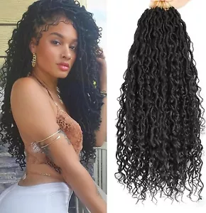 8 Packungen Göttin Faux Locs gehäkeltes Haar für schwarze Frauen, Goddess Locs gehäkelt 18 Zoll - Bild 1 von 11
