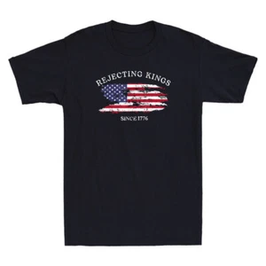Maglietta Vintage Rejecting Kings Since 1776 Bandiera Patriottica Americana 4 Luglio - Foto 1 di 8