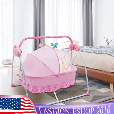 Cuna eléctrica con columpio automático para bebé cesta de música infantil cama para dormir + Bluetooth Foto 1 de 4