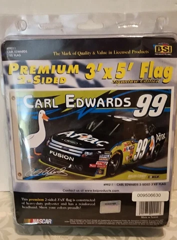 NASCAR Carl Edwards #99 Double Sided 3’ By 5’ Aflac Flag New Cover