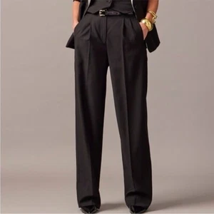 NUEVO CON ETIQUETAS J. Pantalón Pantalón Pantalón de Lana Tollegno 1900 Italiano Pierna Ancha Colección Crew - Imagen 1 de 9