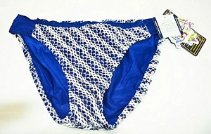 BECCA by Rebecca Virtue Damen Bikinihose Badeanzug Häkel Blau Größe M Neu mit Etikett - Bild 1 von 5