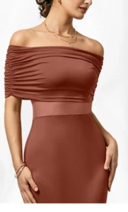 NEW Yestto Women's Sexy Mesh Ruched Off Shoulder Bodycon Tube Maxi Dress Size XL - Picture 1 of 2